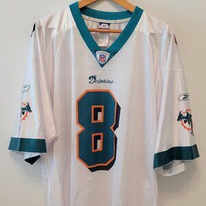 🐬 MIAMI DOLPHINS Daunte Culpepper #8 Football Jersey ~ NFL REEBOK ~ White ~ XL